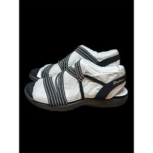 Size 6 - Skechers-Reggae Slim Stretch Slinky Black Sandal Women 163072/BLK